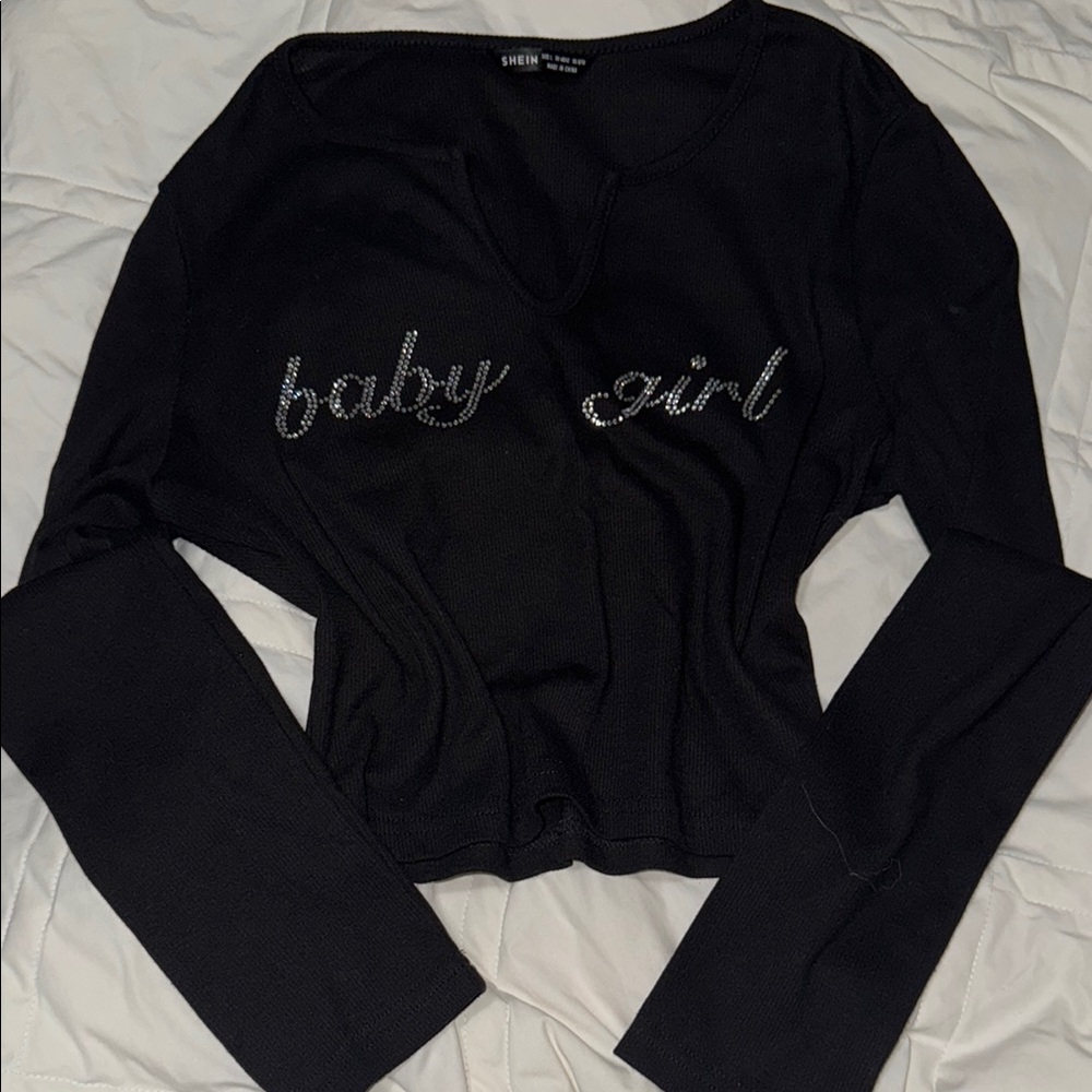 SHEIN Black 'Baby Girl' Top 💎
